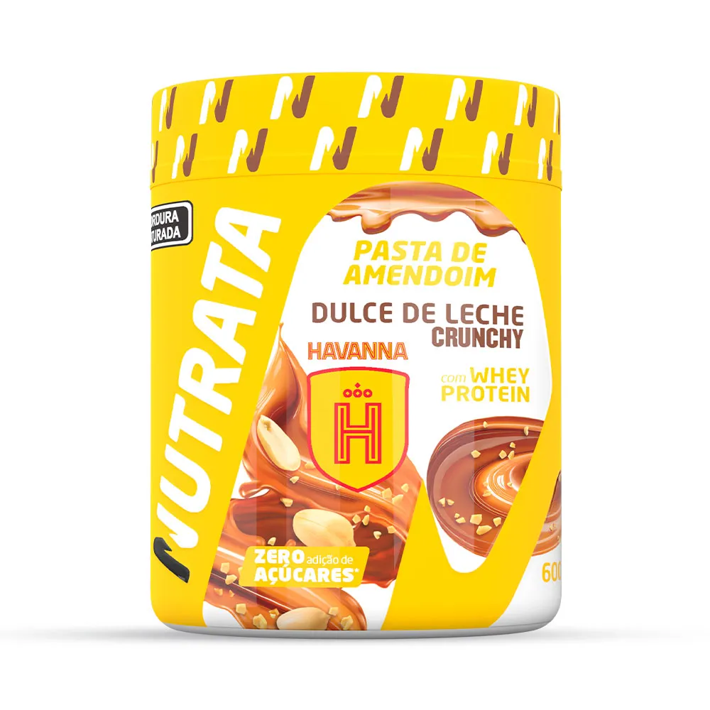 Nutrata Pasta de Amendoim 600g Dulce de Leche Crunchy Havanna Nutrata